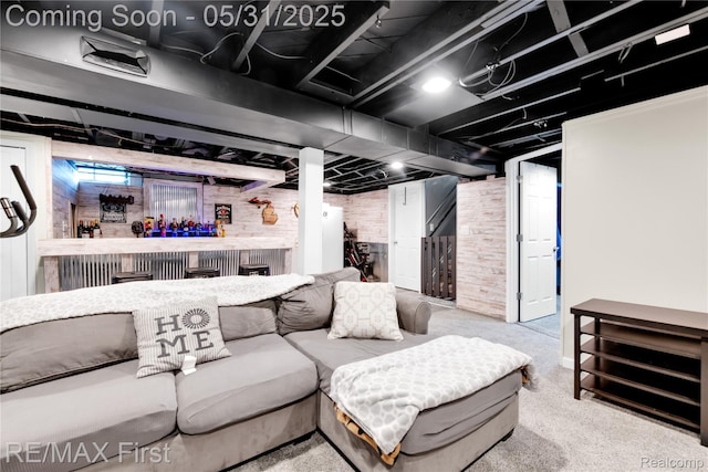 26242 Audrey Ave, Warren, MI 48091 - carpeted living room featuring wood walls