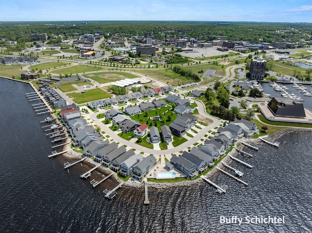 334 Terrace Point Cir Unit 33, Muskegon, MI 49440 - aerial view of property and surrounding area with a large body of water and a marina