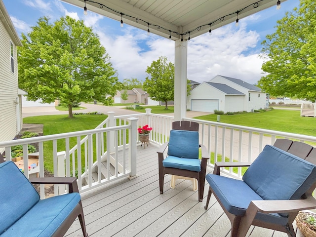 4315 Astoria Ave SE, Grand Rapids, MI 49512 - wooden deck with a lawn and a residential view