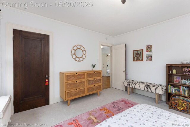1377 Bishop Rd, Grosse Pointe Park, MI 48230 - bedroom featuring carpet flooring and crown molding