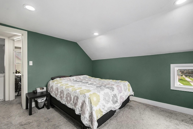928 Baxter St SE, Grand Rapids, MI 49506 - carpeted bedroom with recessed lighting, lofted ceiling, and baseboards