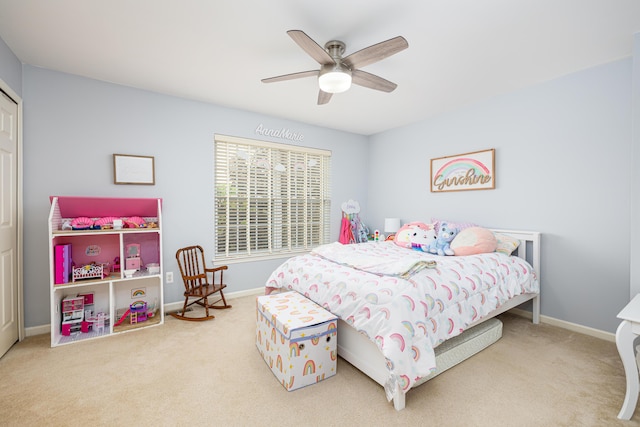 1743 Savannah Ln, Ypsilanti, MI 48198 - bedroom featuring carpet flooring, baseboards, and a ceiling fan
