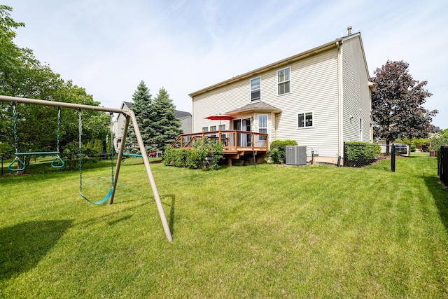1743 Savannah Ln, Ypsilanti, MI 48198 - rear view of house with central AC and a deck