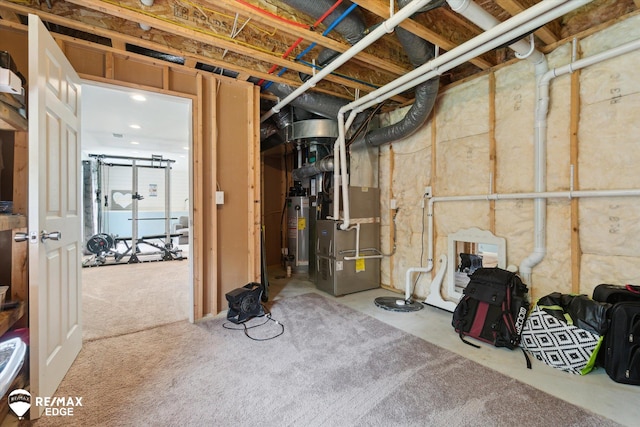 9416 Sunrise Ln, Davison, MI 48423 - unfinished basement with water heater and heating unit