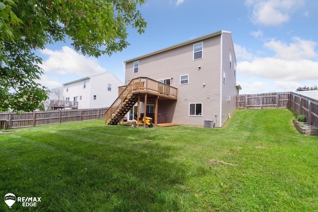 9416 Sunrise Ln, Davison, MI 48423 - back of property featuring stairway and a deck