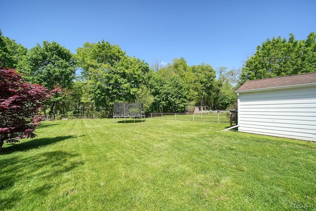 962 Vine St, Adrian, MI 49221 - view of yard with a trampoline