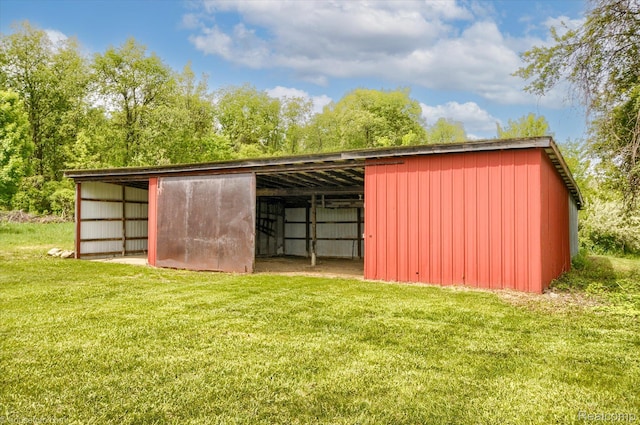 2680 N Lake George Rd, Metamora, MI 48455 - view of pole building with a lawn