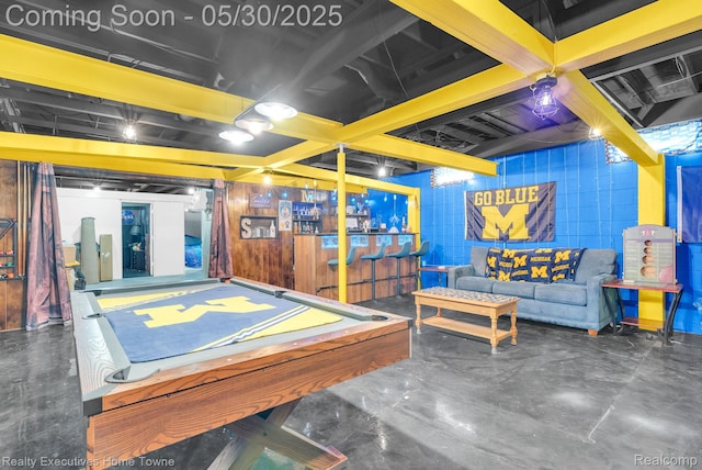 3889 Wadhams Rd, Clyde, MI 48049 - playroom featuring concrete block wall