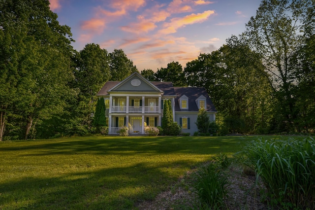 1796 Stockbridge Path, Saint Joseph, MI 49085 - greek revival inspired property with a balcony, a yard, and a porch