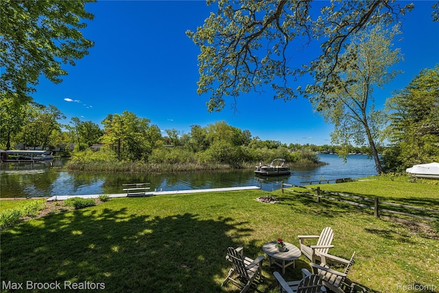 6863 Brightwood Ct, Waterford, MI 48327 - view of yard with a water view