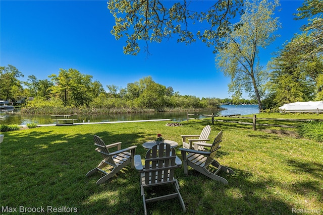6863 Brightwood Ct, Waterford, MI 48327 - view of green lawn with a water view
