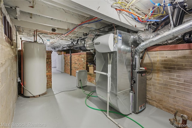 6863 Brightwood Ct, Waterford, MI 48327 - utility room with water heater and heating unit