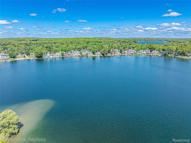 6863 Brightwood Ct, Waterford, MI 48327 - drone / aerial view of a nearby body of water and a forest