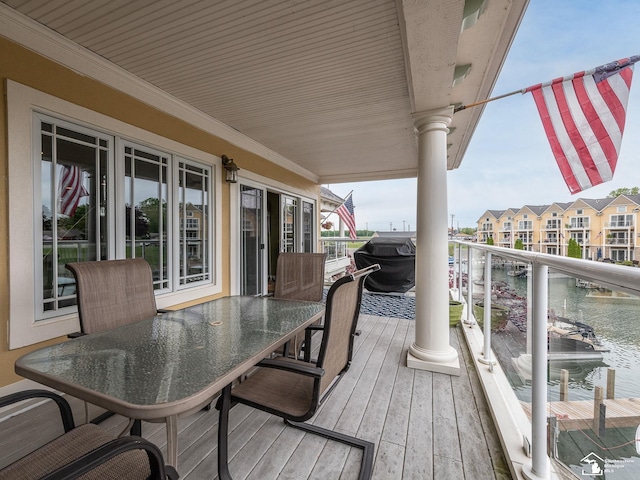 3159 Janea Rue Blvd, Monroe, MI 48162 - deck with a water view, area for grilling, and outdoor dining space