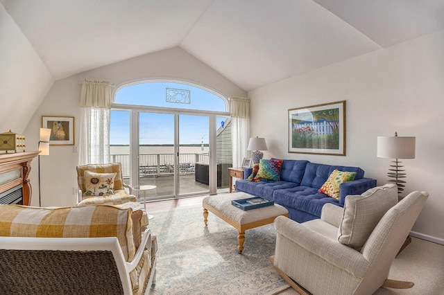 6180 Murray Rd Unit 301, Whitehall, MI 49461 - living area featuring lofted ceiling
