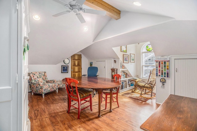 6180 Murray Rd Unit 301, Whitehall, MI 49461 - dining space with wood finished floors, recessed lighting, and ceiling fan