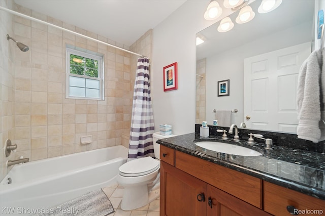 9120 Pineview Lake Dr, Linden, MI 48451 - full bath featuring tile patterned floors, vanity, shower / tub combo, and toilet