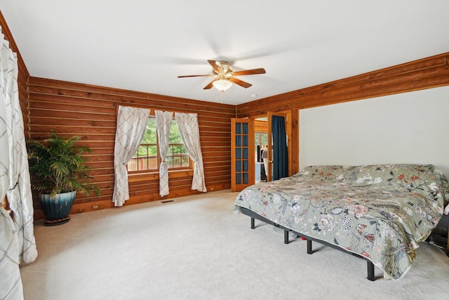 1750 Fox Rd, Jackson, MI 49201 - bedroom featuring carpet floors, access to outside, and ceiling fan