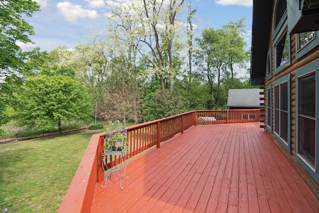 1750 Fox Rd, Jackson, MI 49201 - wooden deck featuring a yard
