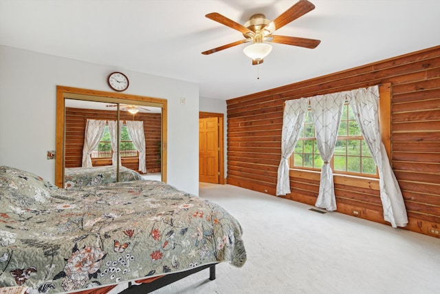1750 Fox Rd, Jackson, MI 49201 - bedroom featuring multiple windows, carpet, and ceiling fan