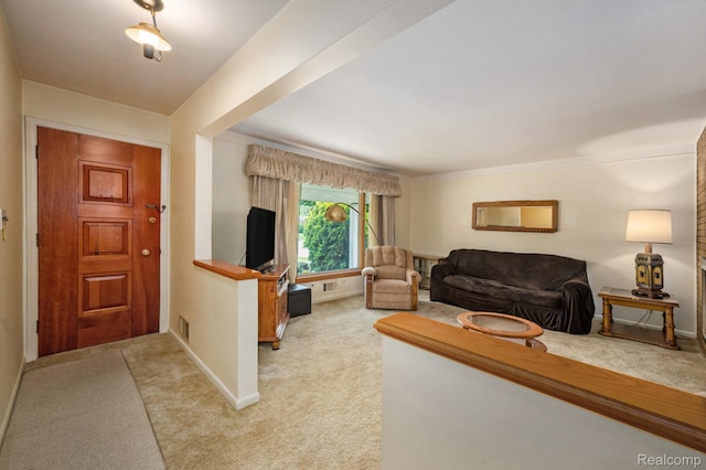 6439 Rockdale Ct, Dearborn Heights, MI 48127 - entrance foyer with light carpet and baseboards