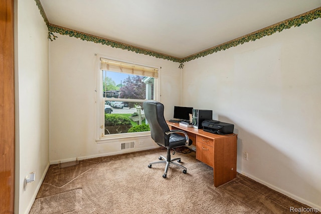 6439 Rockdale Ct, Dearborn Heights, MI 48127 - office area featuring carpet flooring and baseboards