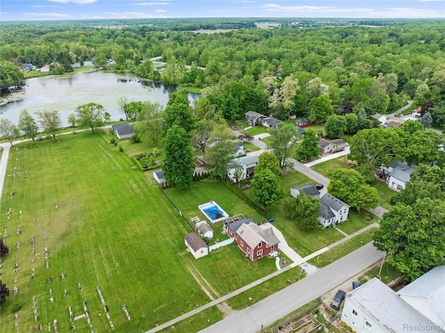 306 Hamilton St, Byron, MI 48418 - aerial view of a large body of water and a heavily wooded area