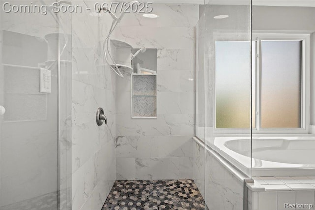 5602 Adderstone Dr, Clarkston, MI 48346 - full bathroom featuring walk in shower and a bath