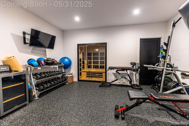 923 S Glenhurst Dr, Birmingham, MI 48009 - workout area featuring wine cooler