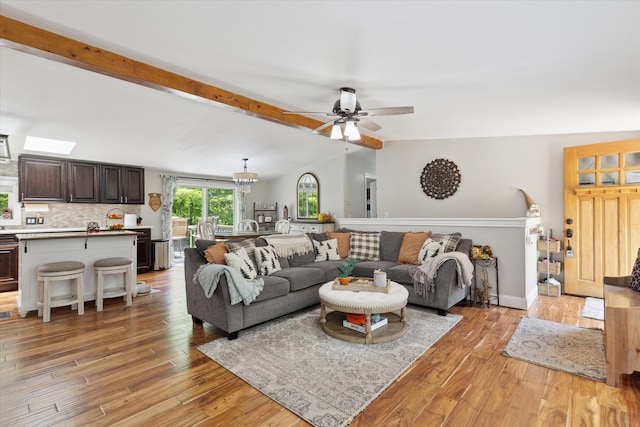 5885 Lammers Rd, Hastings, MI 49058 - living room with light wood-style flooring and ceiling fan