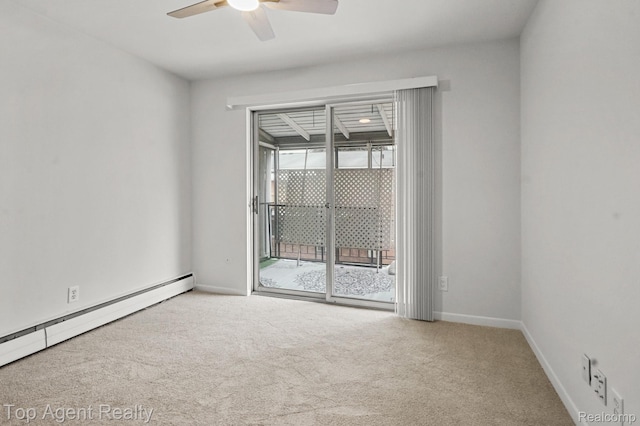 2125 Clawson Ave Unit 207, Royal Oak, MI 48073 - carpeted spare room with ceiling fan, baseboard heating, and baseboards