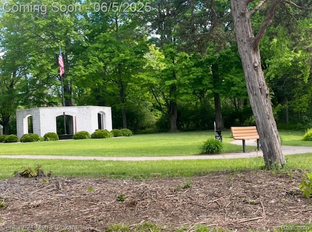 4447 Stanley Rd, Genesee, MI 48437 - view of property's community with a lawn and view of wooded area