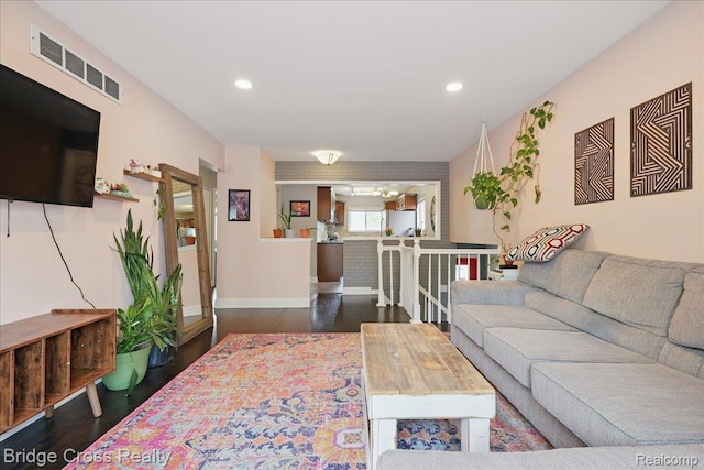 23850 Barfield St, Farmington, MI 48336 - living area featuring wood finished floors, recessed lighting, and baseboards
