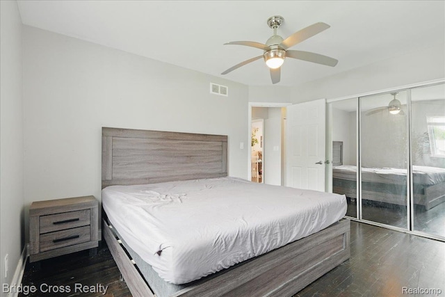 23850 Barfield St, Farmington, MI 48336 - bedroom featuring a closet, wood finished floors, and ceiling fan