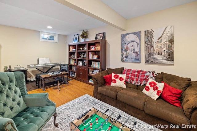 2567 Chippewa Trl, Muskegon, MI 49445 - living area with wood finished floors and recessed lighting