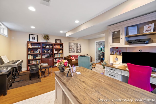 2567 Chippewa Trl, Muskegon, MI 49445 - office featuring light wood finished floors, recessed lighting, and built in study area