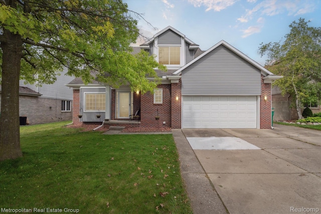 24838 Jennifer Dr, Flat Rock, MI 48134 - traditional home featuring brick siding, driveway, and a front lawn