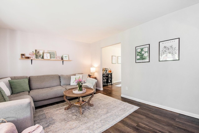 3025 Juneberry Ave SE, Grand Rapids, MI 49508 - living area with dark wood-style floors and baseboards