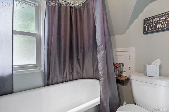 1 Jones St, Yale, MI 48097 - bathroom with toilet and vaulted ceiling