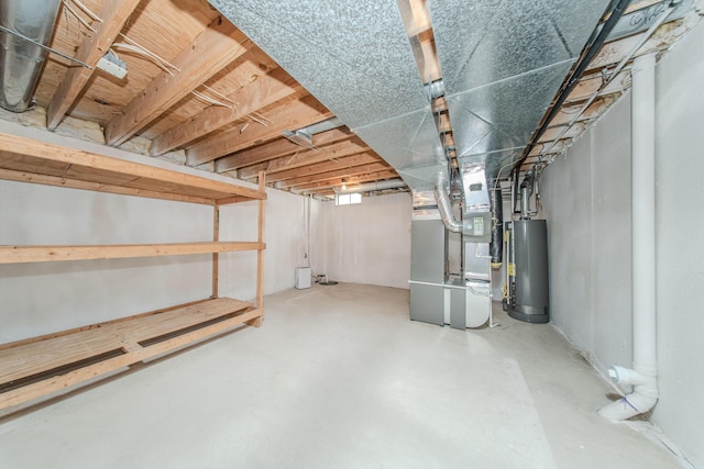 324 Redrock Ct, Ann Arbor, MI 48103 - unfinished below grade area with gas water heater and heating unit