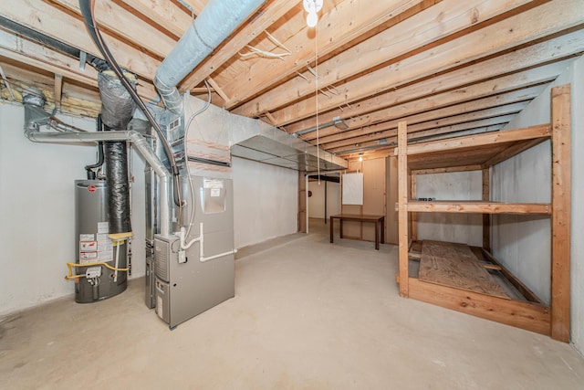 324 Redrock Ct, Ann Arbor, MI 48103 - unfinished below grade area featuring water heater and heating unit