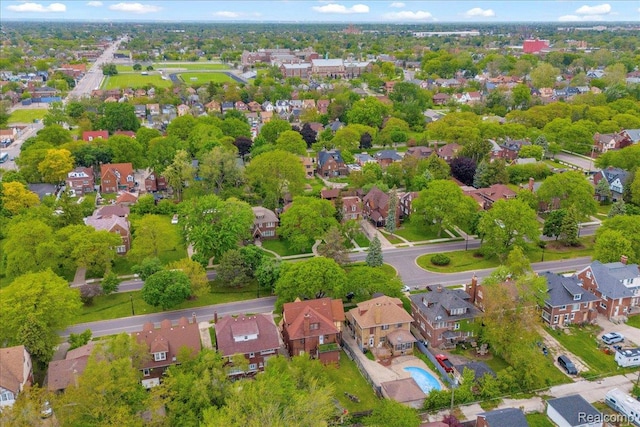 2505 Chicago Blvd, Detroit, MI 48206 - aerial overview of property's location with nearby suburban area