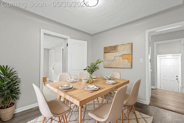 11000 Whitehill St, Grosse Pointe, MI 48224 - dining area with baseboards, dark wood-type flooring, and a textured ceiling