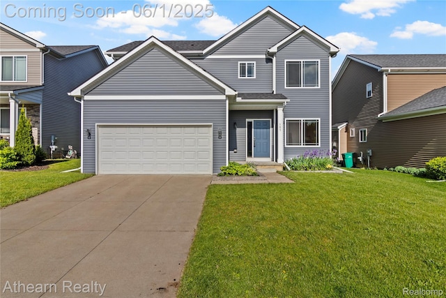 305 Beaver Run, Holly, MI 48442 - traditional home featuring a front lawn, concrete driveway, and an attached garage