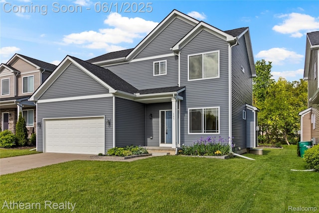 305 Beaver Run, Holly, MI 48442 - view of front of property with a front yard, driveway, and an attached garage