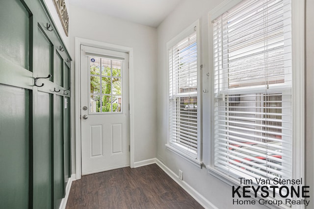 258 Ann St NE, Grand Rapids, MI 49505 - entryway featuring dark wood finished floors and baseboards