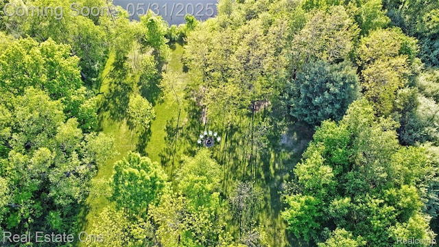 1572 S Hadley Rd, Ortonville, MI 48462 - aerial view of property and surrounding area with a forest