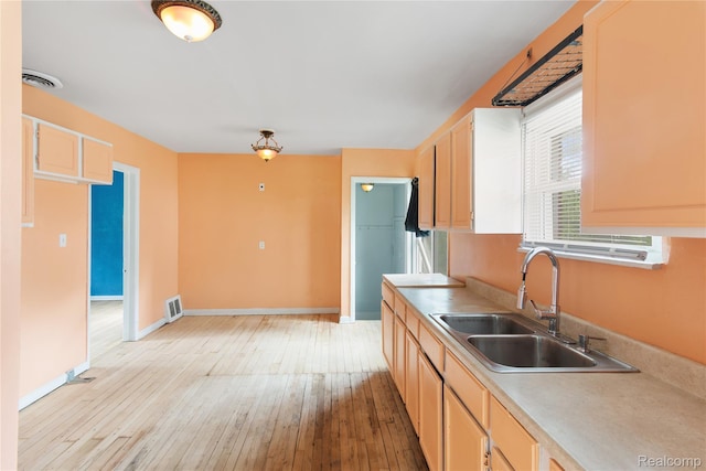 15730 Winthrop St, Detroit, MI 48227 - kitchen featuring a sink, light wood finished floors, baseboards, and light countertops