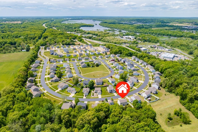 10126 Castle Creek Cir, Galesburg, MI 49053 - aerial view of residential area with a nearby body of water