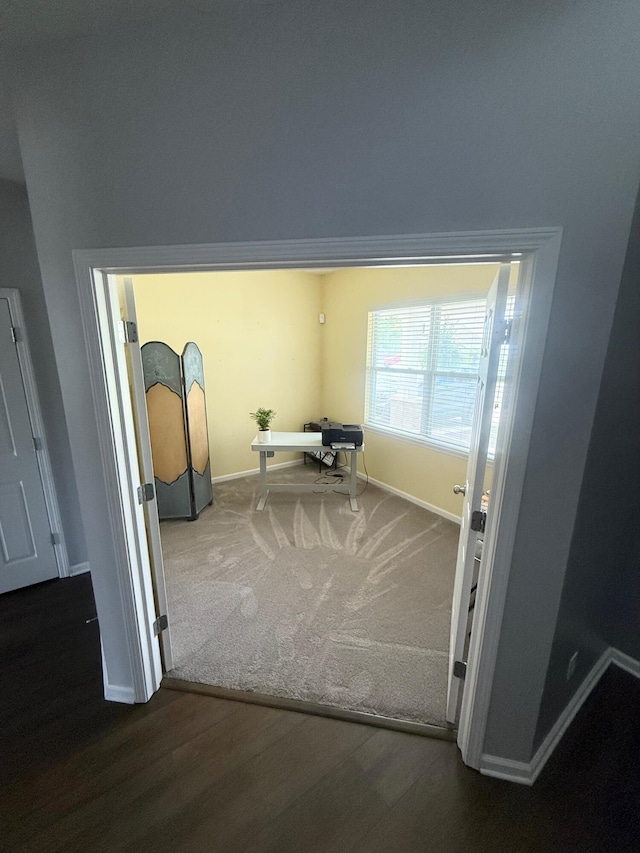 8287 Falkirk Dr, Indiana, IN 46123 - office featuring baseboards, wood finished floors, and carpet floors